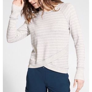 Athleta Sz S Stripe Criss Cross Sweatshirt EUC